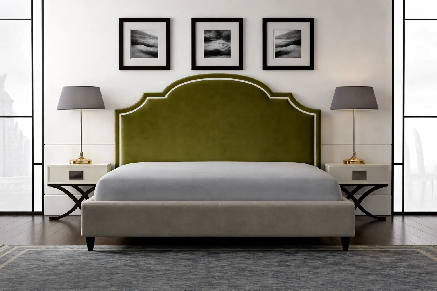 Testiera letto, finitura Tessuto velluto